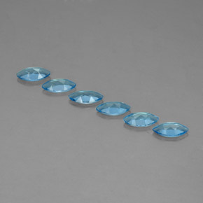 Gemas de topacio azul natural de  ct, marquesa, VVS-VS
