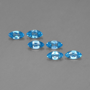 Gemas de topacio azul natural de  ct, marquesa, VVS