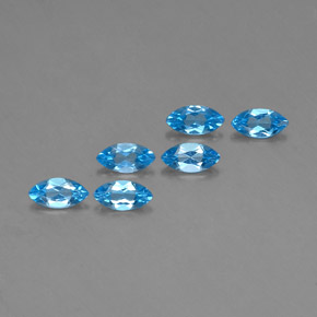 Gemas de topacio azul natural de  ct, marquesa, VVS