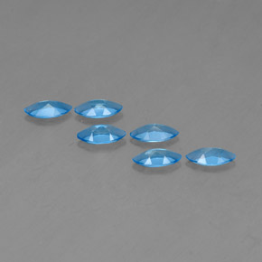 Gemas de topacio azul natural de  ct, marquesa, VVS