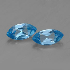 Gemas de topacio azul natural de  ct, marquesa, VVS-VS