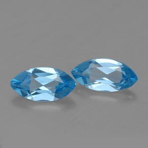 Gemas de topacio azul natural de  ct, marquesa, VVS-VS