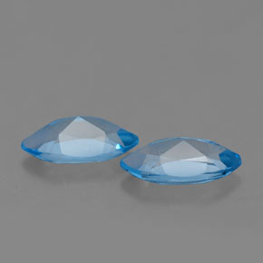 Gemas de topacio azul natural de  ct, marquesa, VVS-VS