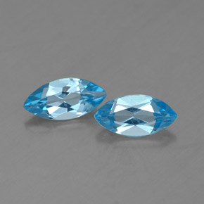 Gemas de topacio azul natural de  ct, marquesa, VVS-VS