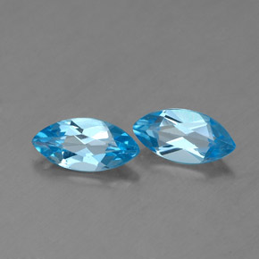 Gemas de topacio azul natural de  ct, marquesa, VVS-VS