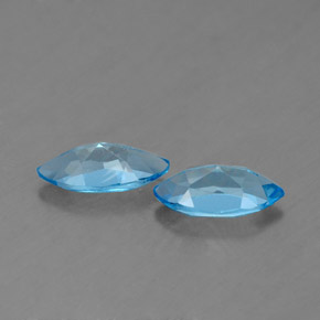 Gemas de topacio azul natural de  ct, marquesa, VVS-VS