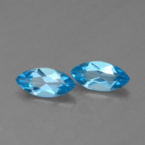 Gemas de topacio azul natural de  ct, marquesa, VVS-VS