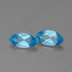 Gemas de topacio azul natural de  ct, marquesa, VVS-VS