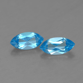 Gemas de topacio azul natural de  ct, marquesa, VS