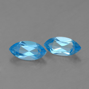 Gemas de topacio azul natural de  ct, marquesa, VS