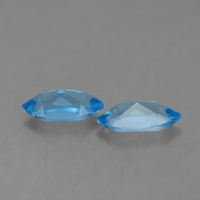 Gemas de topacio azul natural de  ct, marquesa, VS