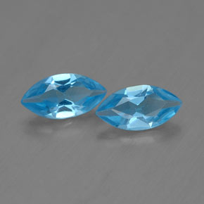 Gemas de topacio azul suizo natural de  ct, marquesa, VVS-VS