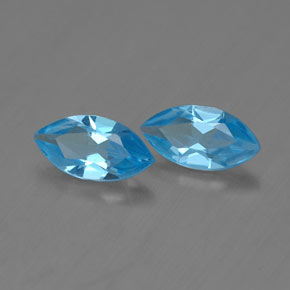 Gemas de topacio azul suizo natural de  ct, marquesa, VVS-VS