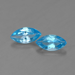Gemas de topacio azul natural de  ct, marquesa, VVS-VS