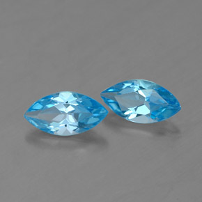 Gemas de topacio azul natural de  ct, marquesa, VVS-VS