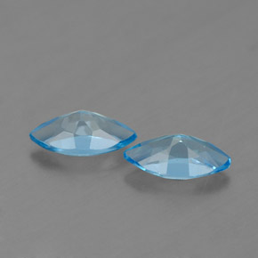 Gemas de topacio azul natural de  ct, marquesa, VVS-VS
