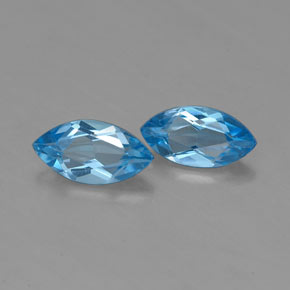 Gemas de topacio azul natural de  ct, marquesa, VVS-VS