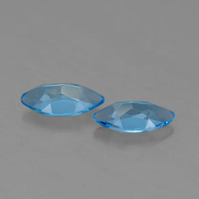 Gemas de topacio azul natural de  ct, marquesa, VVS-VS