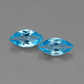 Gemas de topacio azul natural de  ct, marquesa, VVS