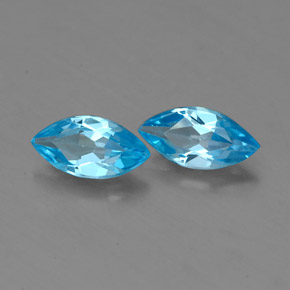 Gemas de topacio azul natural de  ct, marquesa, VVS