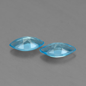 Gemas de topacio azul natural de  ct, marquesa, VVS