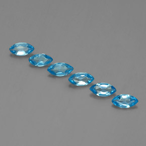 Gemas de topacio azul natural de 2,43 ct, marquesa, VVS-VS