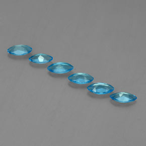 Gemas de topacio azul natural de 2,43 ct, marquesa, VVS-VS
