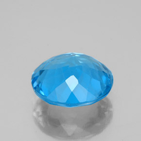 Topacio azul natural de 4,00 ct, corte redondo, VS