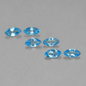 Gemas de topacio azul natural de 2,55 ct, marquesa, VVS-VS