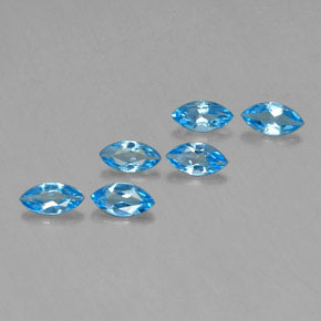 Gemas de topacio azul natural de 2,55 ct, marquesa, VVS-VS
