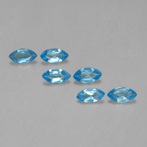 Gemas de topacio azul suizo natural de 2,46 ct, marquesa, VVS-VS