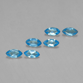 Gemas de topacio azul suizo natural de 2,46 ct, marquesa, VVS-VS