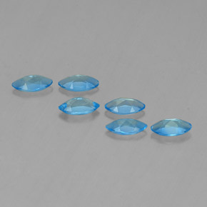 Gemas de Topacio Azul Suizo natural de 2.81 ct, Marquesa, VVS-VS