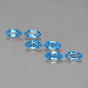 Gemas de topacio azul natural de 2,69 ct, marquesa, VVS-VS