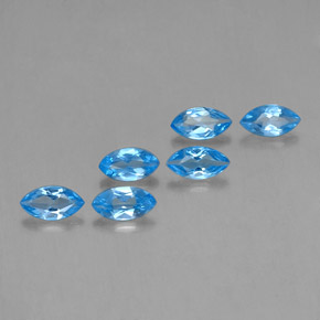 Gemas de topacio azul natural de 2,69 ct, marquesa, VVS-VS