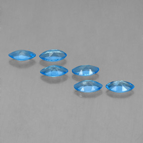 Gemas de topacio azul natural de 2,69 ct, marquesa, VVS-VS