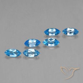 Gemas de Topacio Azul Suizo natural de 2.79 ct, Marquesa, VVS-VS