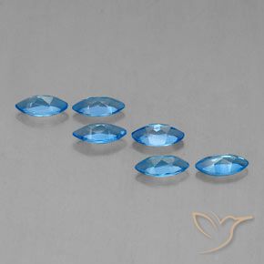 Gemas de Topacio Azul Suizo natural de 2.79 ct, Marquesa, VVS-VS