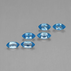 Gemas de topacio azul natural de 2,55 ct, marquesa, VVS-VS