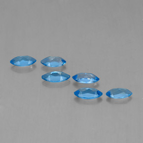 Gemas de topacio azul natural de 2,55 ct, marquesa, VVS-VS