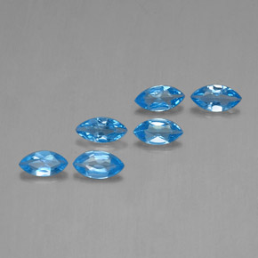 Gemas de topacio azul natural de 2,63 ct, marquesa, VVS-VS