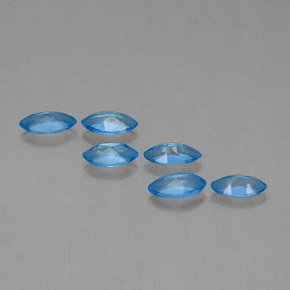 Gemas de topacio azul natural de 2,63 ct, marquesa, VVS-VS