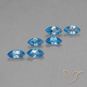Gemas de Topacio Azul Suizo natural de 2.65 ct, Marquesa, VVS-VS