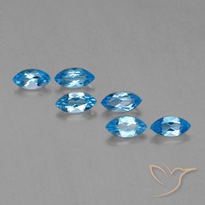 2.87ctw Natural Azul Suizo Topacio, Marquesa, VVS-VS