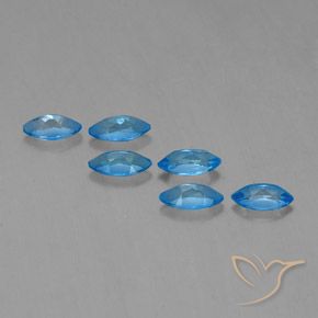Gemas de Topacio Azul Suizo natural de 2.87 ct, Marquesa, VVS-VS