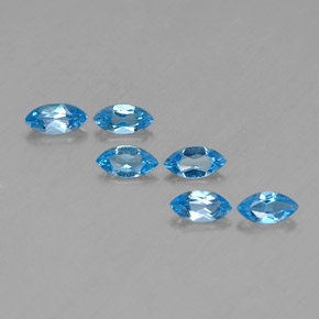 Gemas de topacio azul natural de 2,76 ct, marquesa, VVS-VS