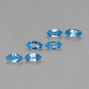 Gemas de topacio azul natural de 2,76 ct, marquesa, VVS-VS