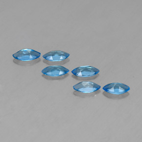 Gemas de topacio azul natural de 2,76 ct, marquesa, VVS-VS