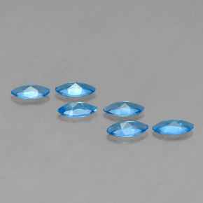 Gemas de topacio azul natural de  ct, marquesa, VVS-VS
