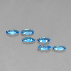 Gemas de topacio azul natural de  ct, marquesa, VVS-VS